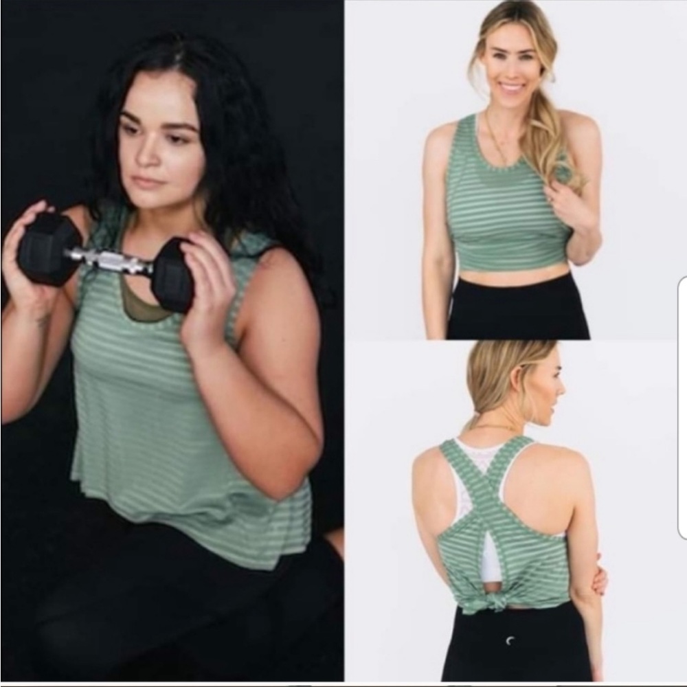 Zyia Active Forest Nimbus Split Back Tank Green